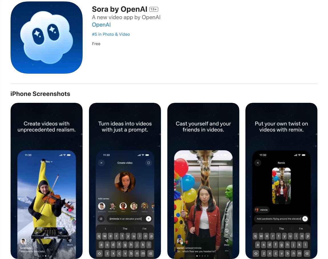 image.png OpenAI 发布 Sora2及同名社交 App:Sora版“TikTok”,支持音视频同步生成