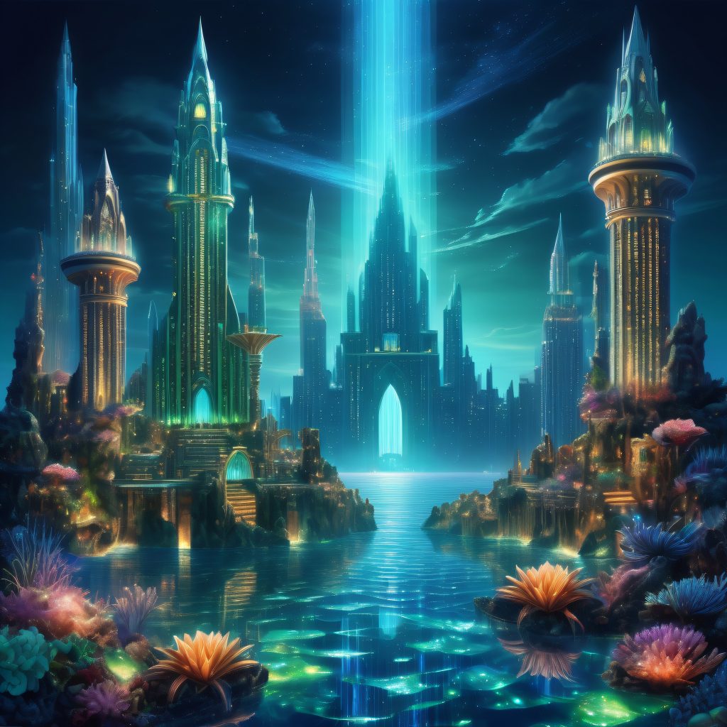 prompt提示词：未来与古代交融，奇幻建筑景观风格的创意之旅