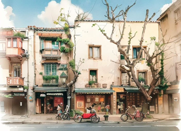AI教程|速写变照片:《繁花》上海老街(附提示词)