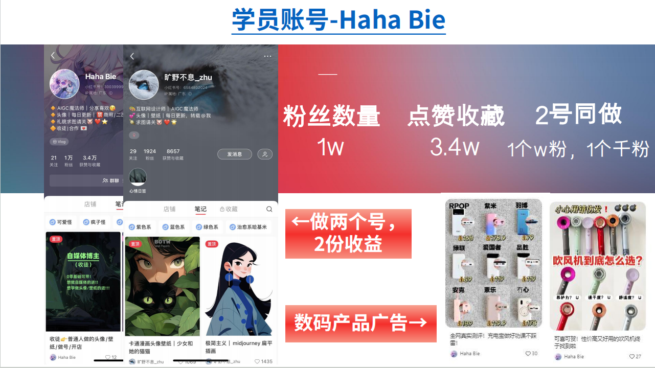 小红书副业风口揭秘，每天30分钟，头像壁纸号轻松月入3000+