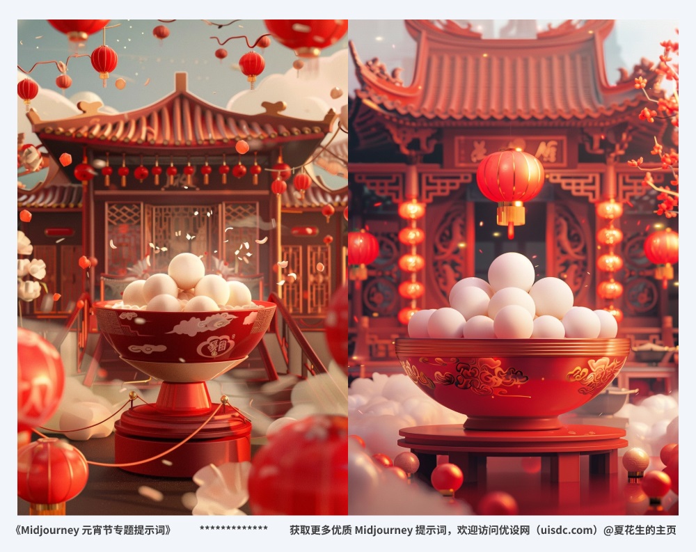 Prompt分享!8 组高质量元宵节 Midjourney 提示词!来点儿灵感吧!