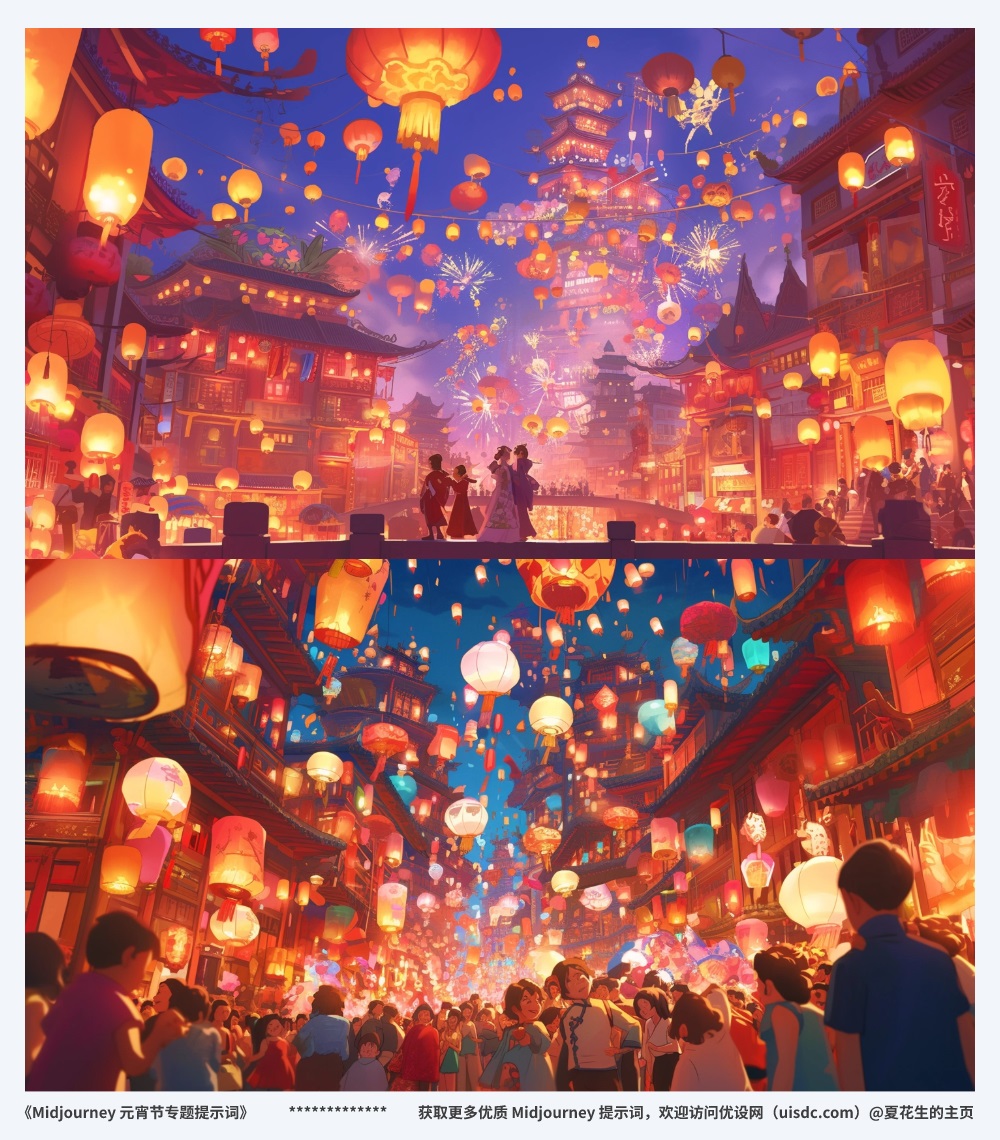 Prompt分享!8 组高质量元宵节 Midjourney 提示词!来点儿灵感吧!