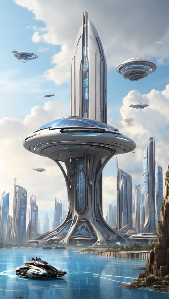 prompt提示词：未来与古代交融，奇幻建筑景观风格的创意之旅