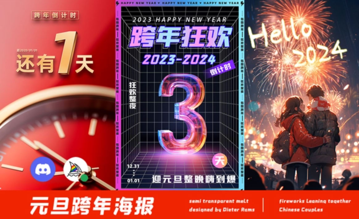 迈入新年，如何用Midjourney+PS制作跨年海报