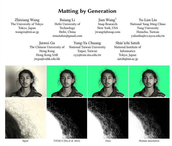 全新抠图方法Matting by Generation 自动抠图无需额外输入