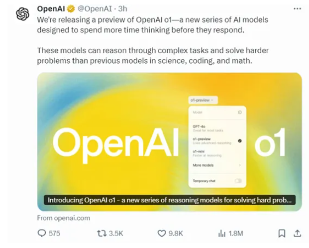 草莓终于来了！OpenAI重磅发布"o1"模型:推理能力超越人类