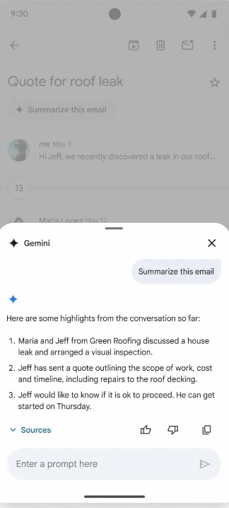 Gmail 引入 Gemini Summarize 功能，轻松获取邮件要点
