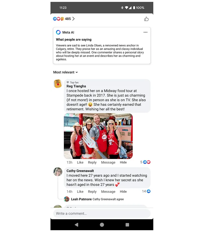 ​Meta在Facebook上测试AI评论摘要功能