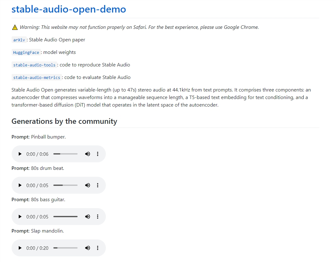 Stability AI开源音频生成模型Stable Audio Open:可生成47秒的立体声音频