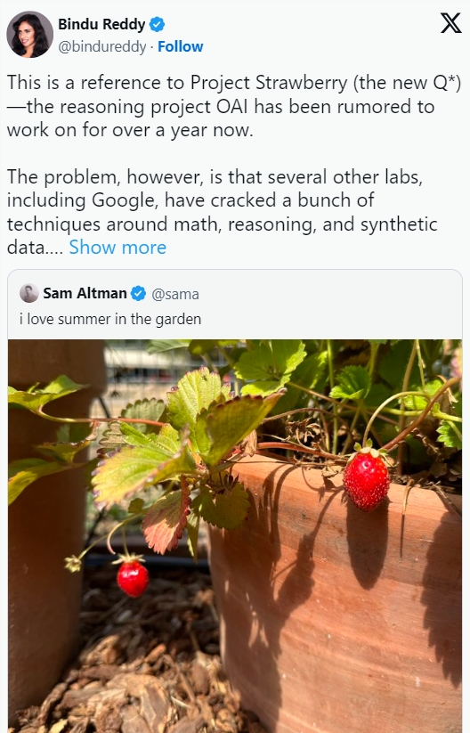 奥特曼发草莓图引发猜测暗示OpenAI将发布新模型 “Strawberry”