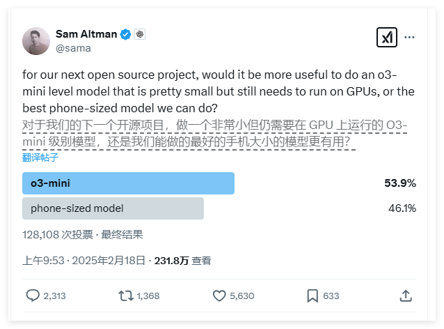 ​OpenAI CEO在社交平台征询用户意见，或暗示重返开源之路
