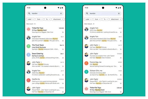 谷歌AI升级助力Gmail搜索，邮件查找效率再提升。