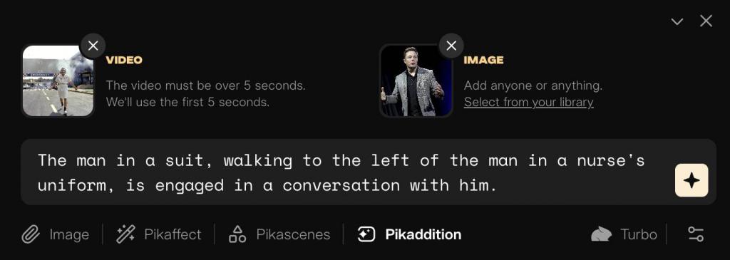 AI视频神器Pika，最近又推出了一个好玩的新功能：Pikaddition