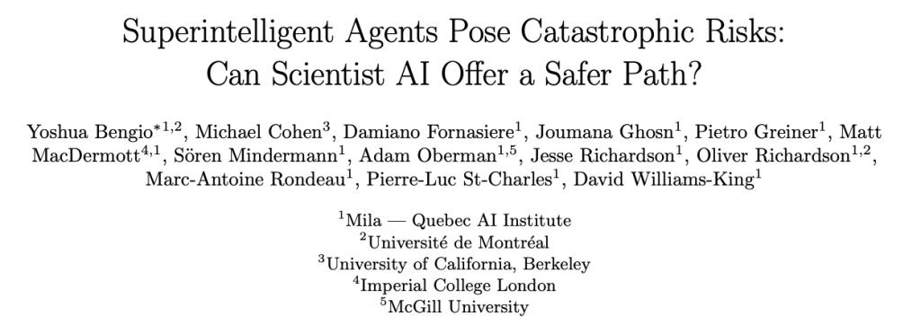 放弃agent,图灵奖得主Yoshua Bengio提出Scientist AI:避免人类生存威胁