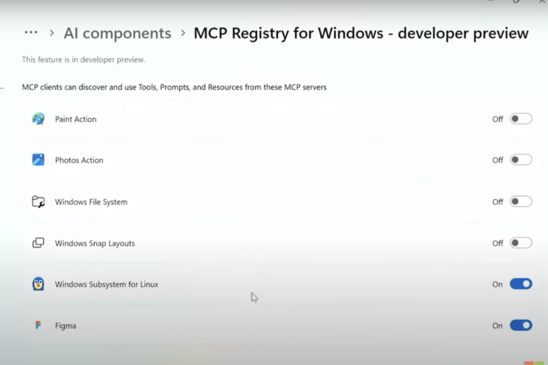 微软宣布Windows11原生支持MCP
