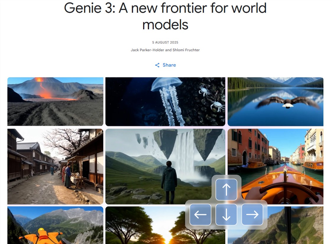 谷歌DeepMind重磅发布Genie 3：革命性世界模型打造沉浸式AI交互新纪元！