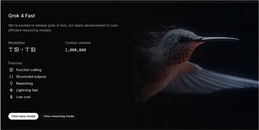 xAI 发布 Grok4Fast，效率提升40%，基准测试表现不输 Grok4!