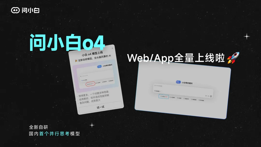 会头脑风暴的 AI,问小白 o4 模型上线, 国内首个并行思考模型来了
