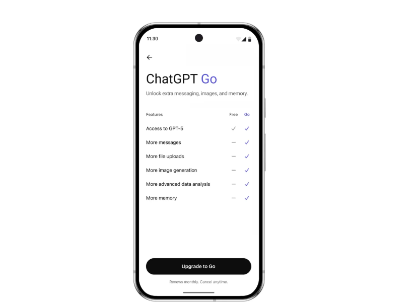 OpenAI ChatGPT Go套餐全面进军亚洲！每月不到5美元