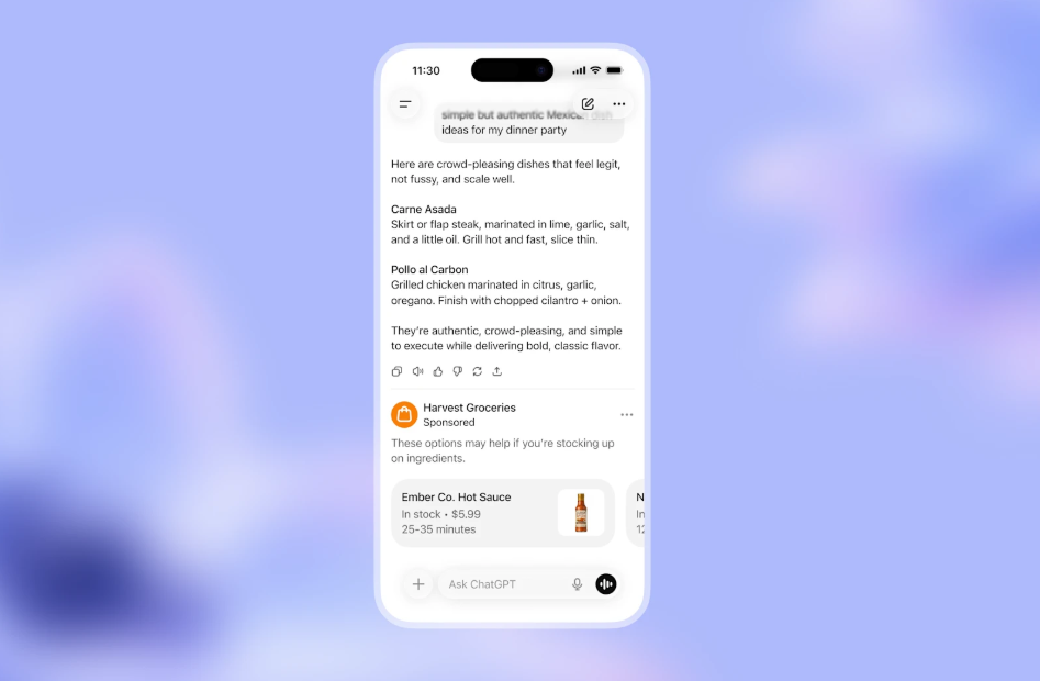 ​ChatGPT 官宣引入广告：开启“搜索式”变现，免费用户将率先体验