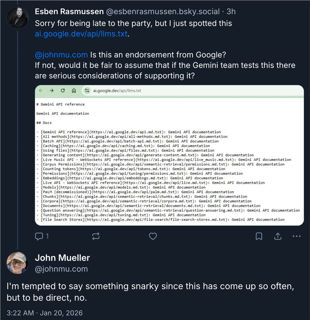 谷歌再发声明：LLMs.txt 文件并非官方认可，别再误解了！