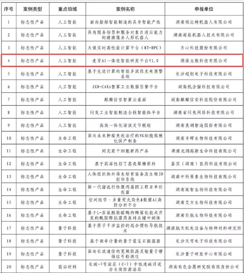 麦芽 AI 入选省级优秀典型案例！湖南元数科技领跑未来产业新赛道