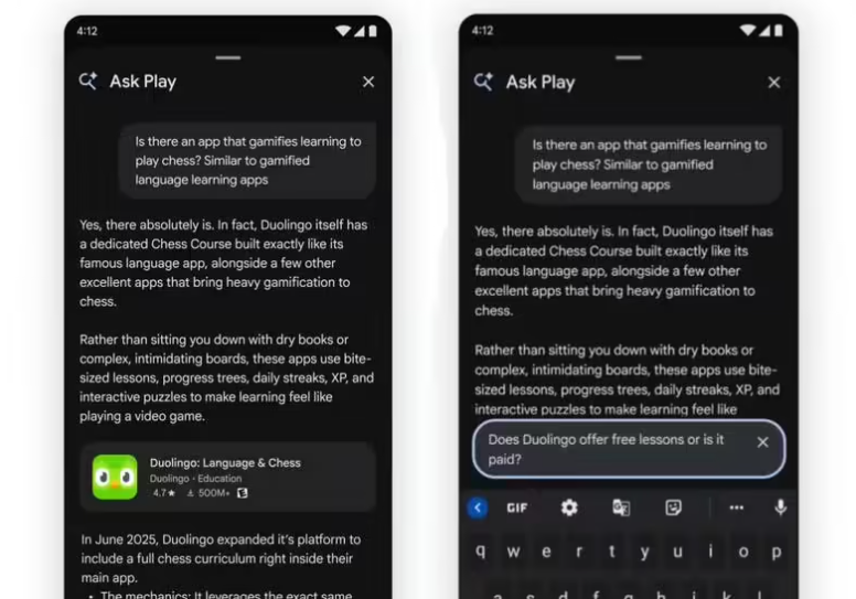 谷歌推出 “Ask Play”：全新对式应用筛选体验