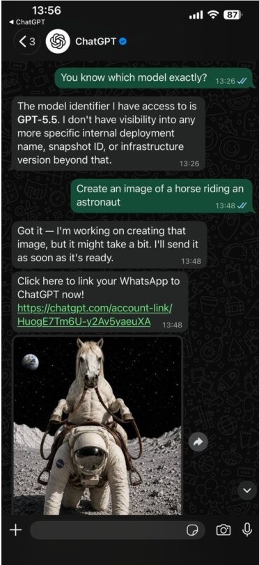 欧盟出手“破冰”!ChatGPT 携 GPT-5.5强势重返欧洲 WhatsApp