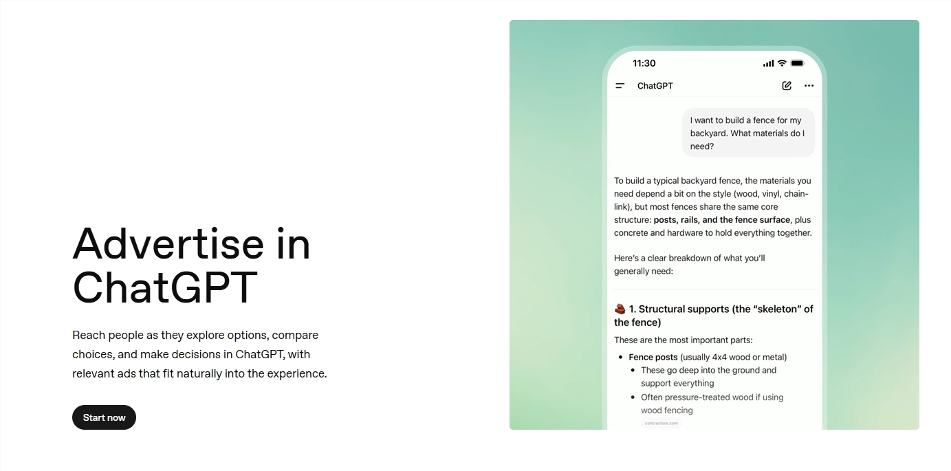 OpenAI 正式在 ChatGPT 中推出广告服务，Best Buy 等已率先试水