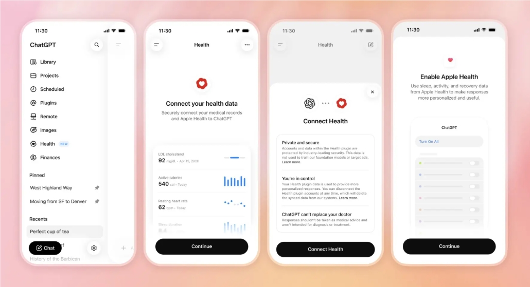 ChatGPT Health 全美敞开：接入 Apple Health 与电子病历，你的体检单它能读懂了
